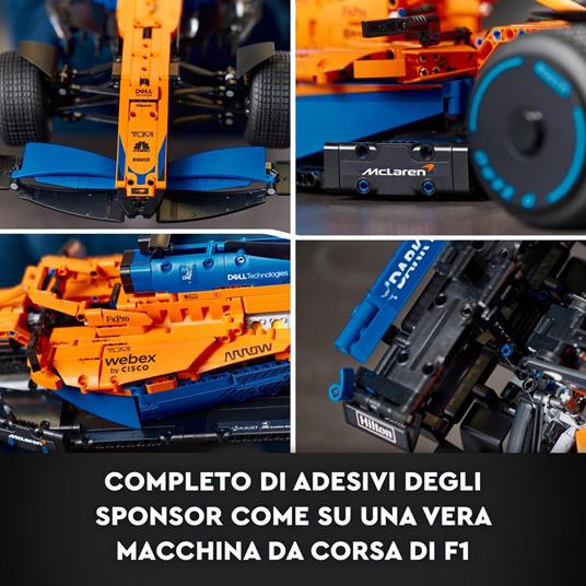LEGO Technic 42141 Monoposto McLaren Formula 1 2022, Auto Replica F1, Set per Adulti Macchina da Corsa, Modellino Supercar - 5