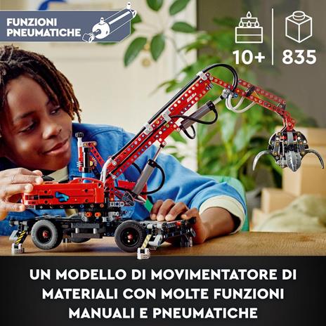 LEGO Technic 42144 Movimentatore di Materiali, Modello da Costruire con Funzioni Manuali e Pneumatiche, Giochi Educativi - 2