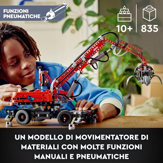 LEGO Technic 42144 Movimentatore di Materiali, Modello da Costruire con Funzioni Manuali e Pneumatiche, Giochi Educativi - 2