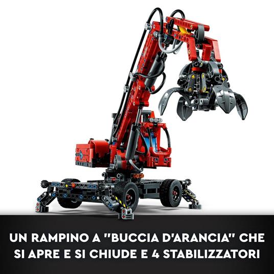 LEGO Technic 42144 Movimentatore di Materiali, Modello da Costruire con Funzioni Manuali e Pneumatiche, Giochi Educativi - 3