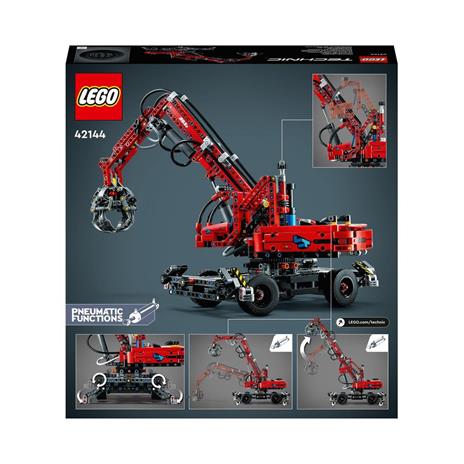 LEGO Technic 42144 Movimentatore di Materiali, Modello da Costruire con Funzioni Manuali e Pneumatiche, Giochi Educativi - 8