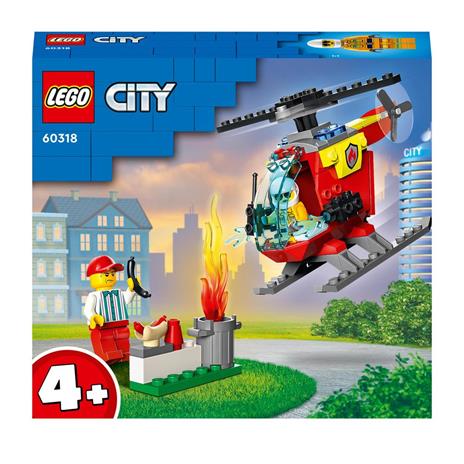 LEGO City Fire 60318 Elicottero Antincendio, con 2 Minifigure e Base Starter Brick, Giocattolo per Bambini di 4+ Anni