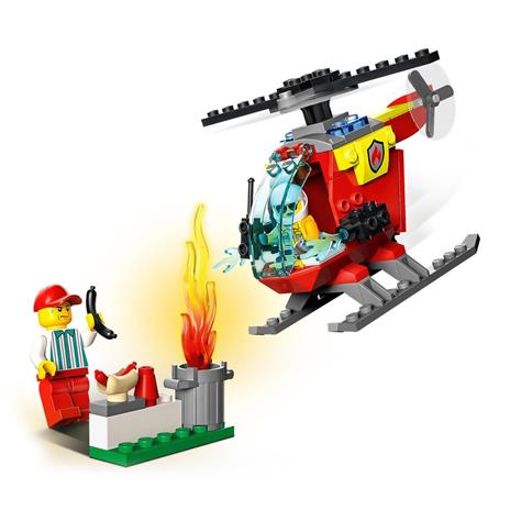 LEGO City Fire 60318 Elicottero Antincendio, con 2 Minifigure e Base Starter Brick, Giocattolo per Bambini di 4+ Anni - 3
