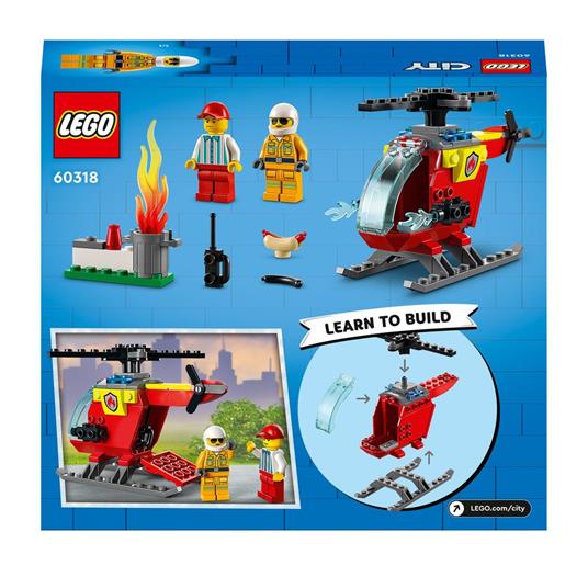 LEGO City Fire 60318 Elicottero Antincendio, con 2 Minifigure e Base Starter Brick, Giocattolo per Bambini di 4+ Anni - 8