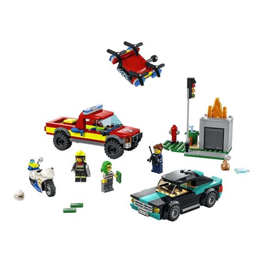 LEGO City Fire 60319 Soccorso Antincendio e Inseguimento della Polizia, Camion Pompieri Giocattolo con Auto e Moto - 8