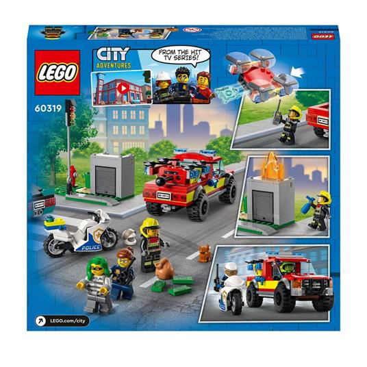 LEGO City Fire 60319 Soccorso Antincendio e Inseguimento della Polizia, Camion Pompieri Giocattolo con Auto e Moto - 9