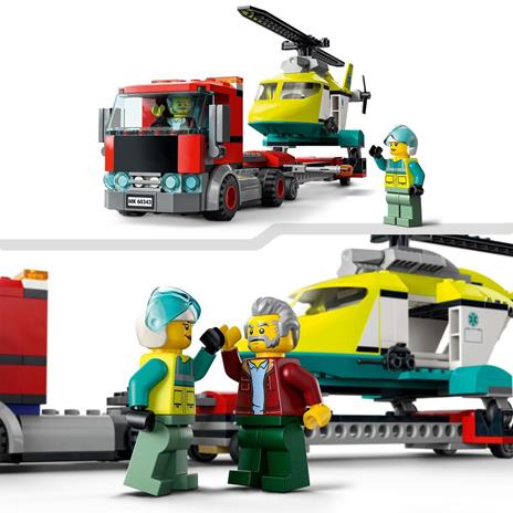 LEGO City Great Vehicles 60343 Trasportatore di Elicotteri di Salvataggio, Camion Giocattolo, Giochi per Bambini - 4