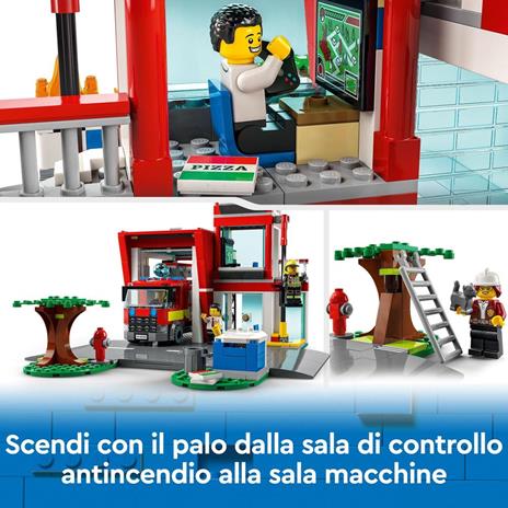 LEGO City Fire 60320 Caserma dei Pompieri, con Garage, Camion ed Elicottero Giocattolo, Set per Bambini di 6+ Anni - 4
