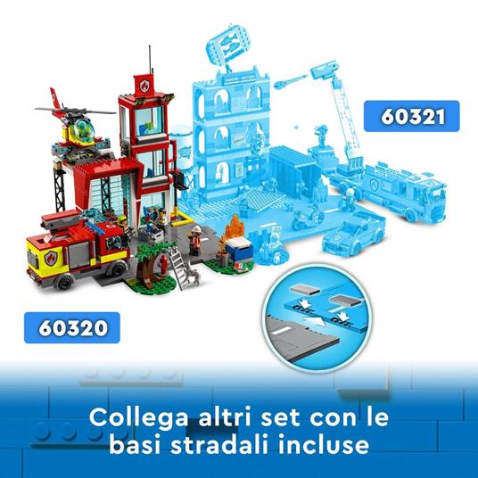 LEGO City Fire 60320 Caserma dei Pompieri, con Garage, Camion ed Elicottero Giocattolo, Set per Bambini di 6+ Anni - 6