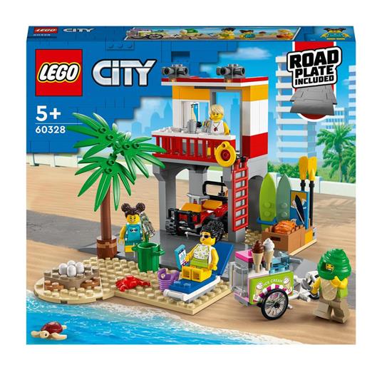 LEGO City 60328 Postazione del Bagnino, Set con ATV e Strada, Giocattoli Creativi, Idea Regalo, Giochi per Bambini e Bambine