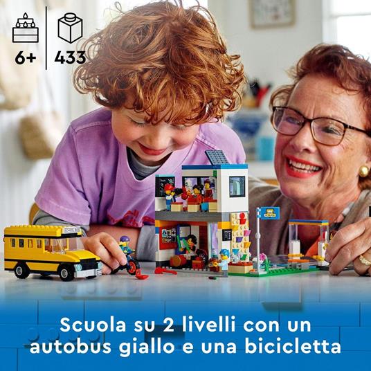 LEGO City 60329 Giorno di Scuola, Set Serie Adventures con Autobus Giocattolo, 2 Aule e Strada, per Bambini di 6+ Anni - 2