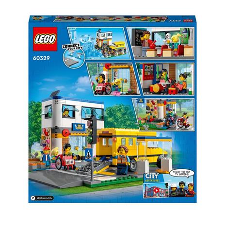 LEGO City 60329 Giorno di Scuola, Set Serie Adventures con Autobus Giocattolo, 2 Aule e Strada, per Bambini di 6+ Anni - 9