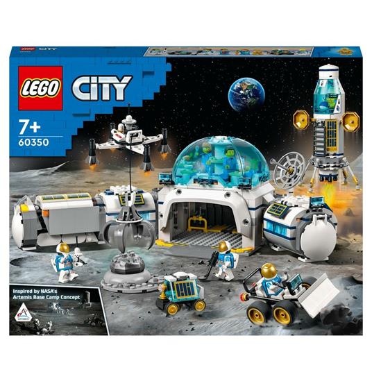LEGO City 60350 Base di Ricerca Lunare, Centro Spaziale Giocattolo NASA con Veicolo Rover e 6 Minifigure di Astronauti - LEGO - City - Astronavi - Giocattoli | IBS