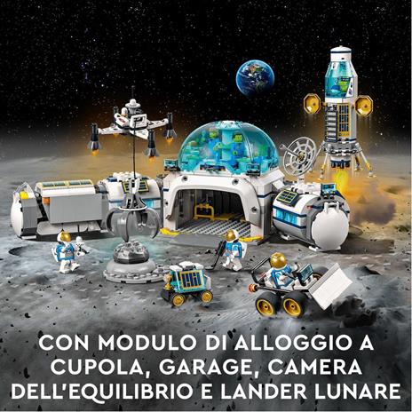 LEGO City 60350 Base di Ricerca Lunare, Centro Spaziale Giocattolo NASA con Veicolo Rover e 6 Minifigure di Astronauti - 4