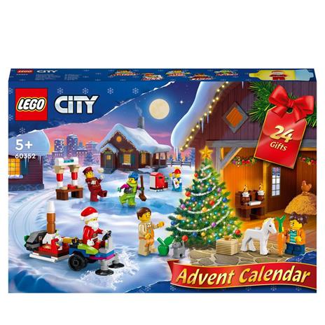 LEGO City 60352 Calendario dell'Avvento 2022, Mini Costruzioni Regalo a Tema Natalizio, Giochi per Bambini con Minifigure