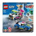 LEGO City Police 60314 Il Furgone dei Gelati e l'Inseguimento della Polizia, Giochi per Bambini di 5+ Anni, Camion Giocattolo