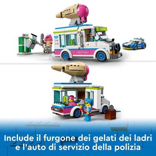 LEGO City Police 60314 Il Furgone dei Gelati e l'Inseguimento della Polizia, Giochi per Bambini di 5+ Anni, Camion Giocattolo - 3