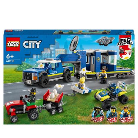 LEGO City Police 60315 Camion Centro di Comando della Polizia, ATV, Drone, 4 Minifigure e Trattore Giocattolo, Idea Regalo