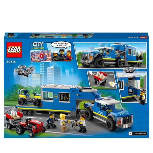LEGO City Police 60315 Camion Centro di Comando della Polizia, ATV, Drone, 4 Minifigure e Trattore Giocattolo, Idea Regalo - 9