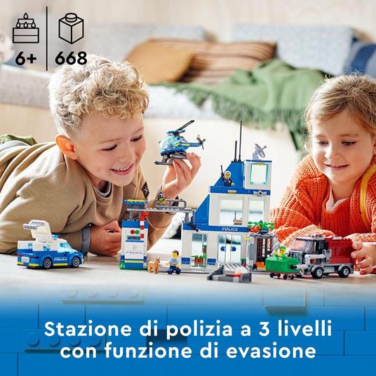 LEGO City Police 60316 Stazione di Polizia, con Camion della Spazzatura ed Elicottero Giocattolo, Giochi per Bambini - 2