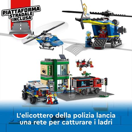 LEGO City Police 60317 Inseguimento della Polizia alla Banca, con Elicottero, Drone e 2 Camion, Giocattolo Bambini 7+ Anni - 3