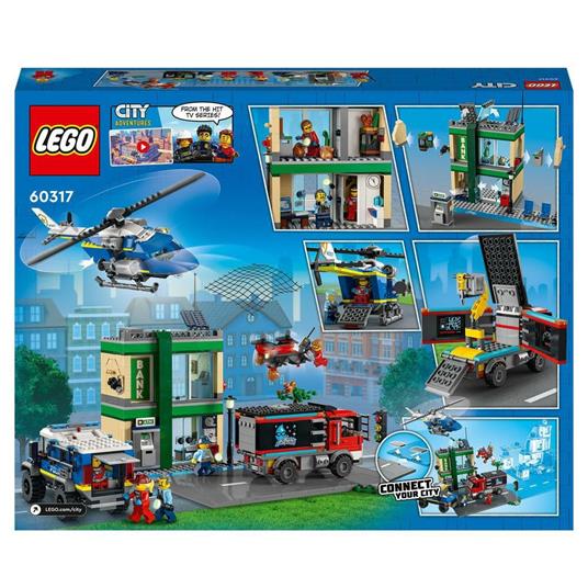 LEGO City Police 60317 Inseguimento della Polizia alla Banca, con Elicottero, Drone e 2 Camion, Giocattolo Bambini 7+ Anni - 9