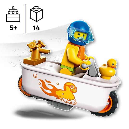 LEGO City Stuntz 60333 Stunt Bike Vasca da Bagno, Moto Giocattolo con Minifigure, Giochi per Bambini dai 5 Anni, Idea Regalo - 3