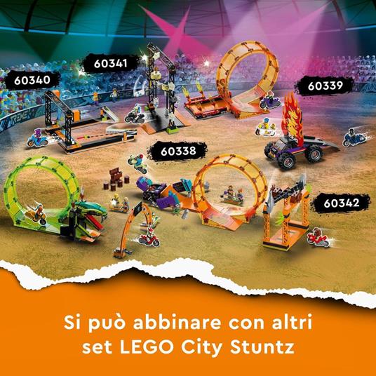 LEGO City Stuntz 60341 Sfida Acrobatica KO, Moto Giocattolo con Minifigure, Giochi per Bambini e Bambine dai 5 Anni in su - 6