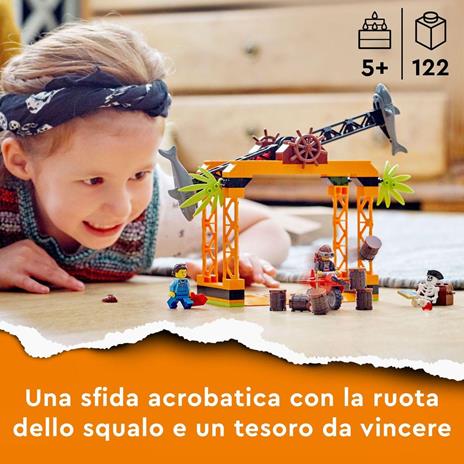 LEGO City Stuntz 60342 Sfida Acrobatica Attacco dello Squalo, Moto Giocattolo con Minifigure, Giochi per Bambini dai 5 Anni - 2