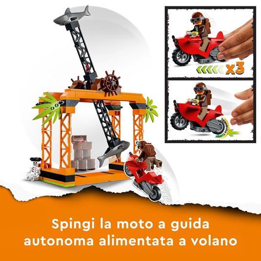 LEGO City Stuntz 60342 Sfida Acrobatica Attacco dello Squalo, Moto Giocattolo con Minifigure, Giochi per Bambini dai 5 Anni - 3
