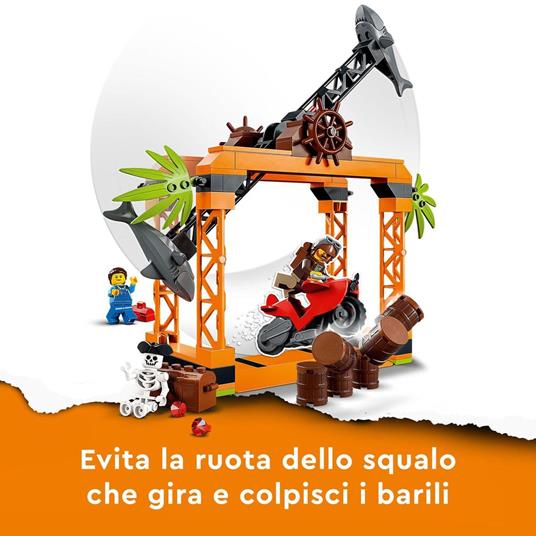 LEGO City Stuntz 60342 Sfida Acrobatica Attacco dello Squalo, Moto Giocattolo con Minifigure, Giochi per Bambini dai 5 Anni - 4