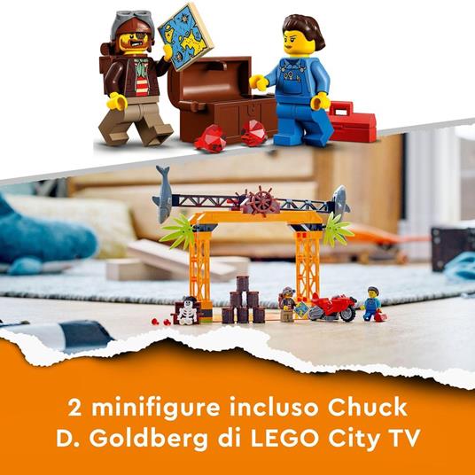 LEGO City Stuntz 60342 Sfida Acrobatica Attacco dello Squalo, Moto Giocattolo con Minifigure, Giochi per Bambini dai 5 Anni - 5