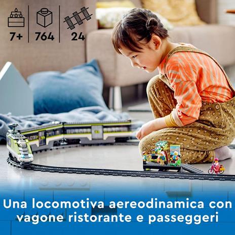 LEGO City 60337 Treno Passeggeri Espresso, con Locomotiva Giocattolo Telecomandata con Luci e Binari, Giochi per Bambini - 2