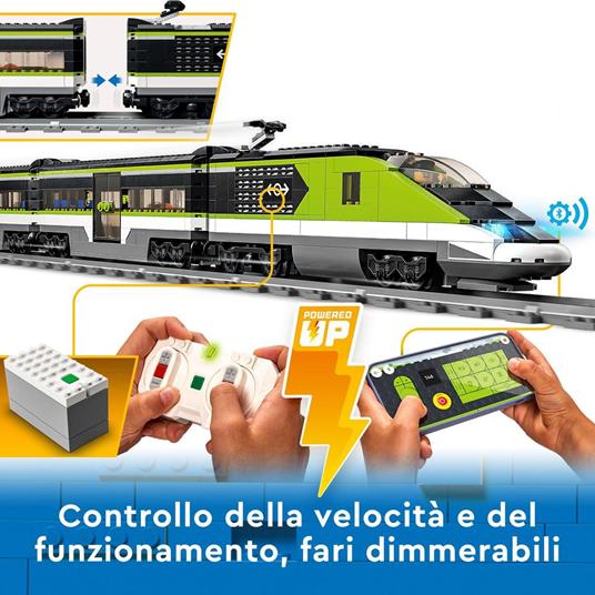 LEGO City 60337 Treno Passeggeri Espresso, con Locomotiva Giocattolo Telecomandata con Luci e Binari, Giochi per Bambini - 3