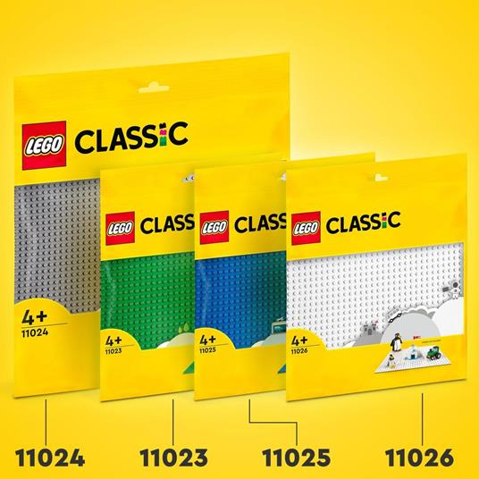 LEGO Classic 11026 Base Bianca, Tavola per Costruzioni Quadrata con 32x32 Bottoncini, Piattaforma Classica per Mattoncini - 6