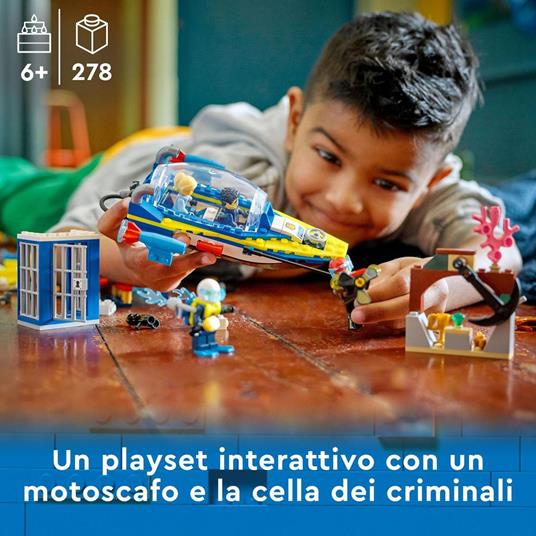 LEGO City 60355 Missioni Investigative della Polizia Marittima, Set di Costruzioni con Avventura Digitale Interattiva - 2