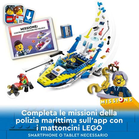 LEGO City 60355 Missioni Investigative della Polizia Marittima, Set di Costruzioni con Avventura Digitale Interattiva - 3