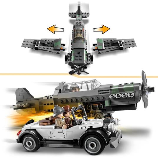 LEGO Indiana Jones 77012 L'Inseguimento dell'Aereo Elica Modello Aeroplano e Macchina Giocattolo dal film l'Ultima Crociata - 4
