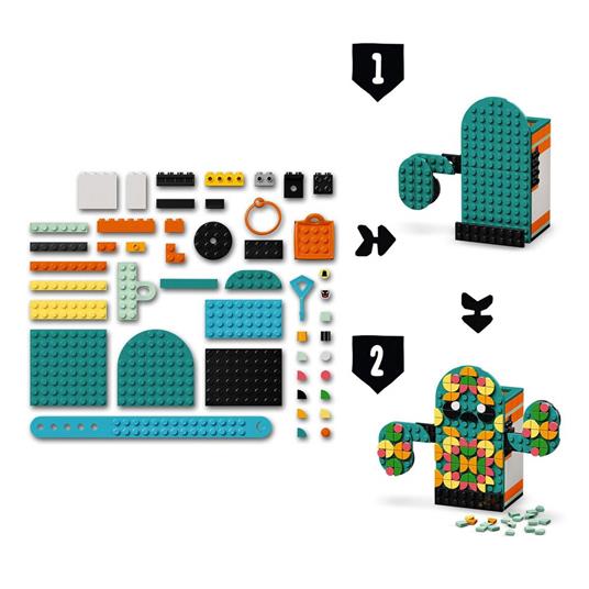 LEGO DOTS 41937 Multi Pack - Sensazioni Estive 4in1, Kit Creativi con Cornice Portafoto, Braccialetto, Portachiavi Portapenne - 4