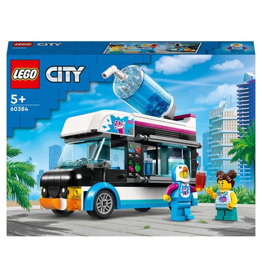 LEGO City 60384 Il Furgoncino delle Granite del Pinguino, Camion Giocattolo con Minifigure, Idea Regalo per Bambini e Bambine