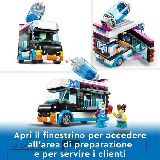 LEGO City 60384 Il Furgoncino delle Granite del Pinguino, Camion Giocattolo con Minifigure, Idea Regalo per Bambini e Bambine - 3