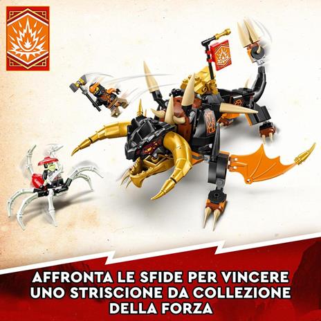 LEGO NINJAGO 71782 Drago di Terra di Cole - EVOLUTION, Drago Giocattolo per Bambini con Scorpione da Battaglia e 2 Minifigure - 4