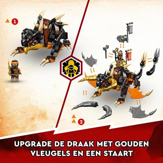 LEGO NINJAGO 71782 Drago di Terra di Cole - EVOLUTION, Drago Giocattolo per Bambini con Scorpione da Battaglia e 2 Minifigure - 6