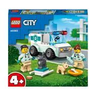 LEGO City 60382 Furgoncino di Soccorso del Veterinario con Ambulanza Giocattolo e 2 Minifigure, Giochi per Bambini dai 4 Anni
