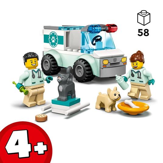 LEGO City 60382 Furgoncino di Soccorso del Veterinario con Ambulanza Giocattolo e 2 Minifigure, Giochi per Bambini dai 4 Anni - 3