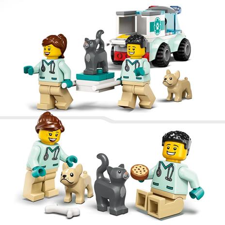 LEGO City 60382 Furgoncino di Soccorso del Veterinario con Ambulanza Giocattolo e 2 Minifigure, Giochi per Bambini dai 4 Anni - 4