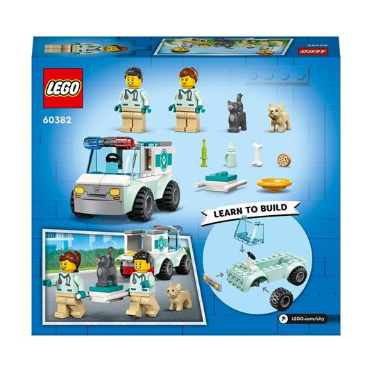 LEGO City 60382 Furgoncino di Soccorso del Veterinario con Ambulanza Giocattolo e 2 Minifigure, Giochi per Bambini dai 4 Anni - 8