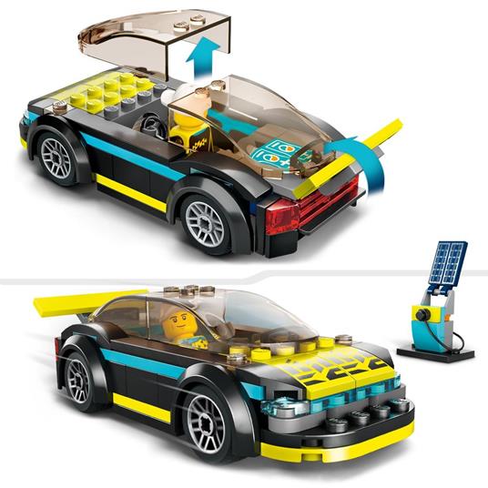 LEGO City 60383 Auto Sportiva Elettrica, Macchina Giocattolo per Bambini dai 5 Anni, Set Supercar con Pilota da Corsa - 4