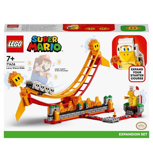 LEGO Super Mario 71416 Pack di Espansione Giro sullOnda Lavica con Figure di Fuoco Bros e 2 Fiammetti, Gioco da Collezione