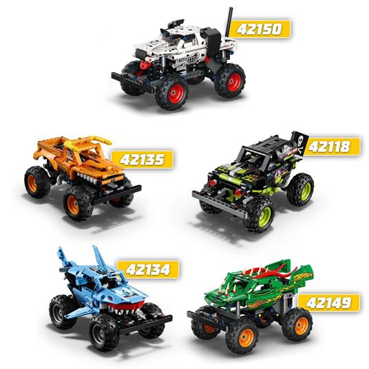 LEGO Technic 42149 Monster Jam Dragon, Set 2 in 1 con Pull-Back, Auto Offroad Monster Truck e Macchina Giocattolo Buggy - 6